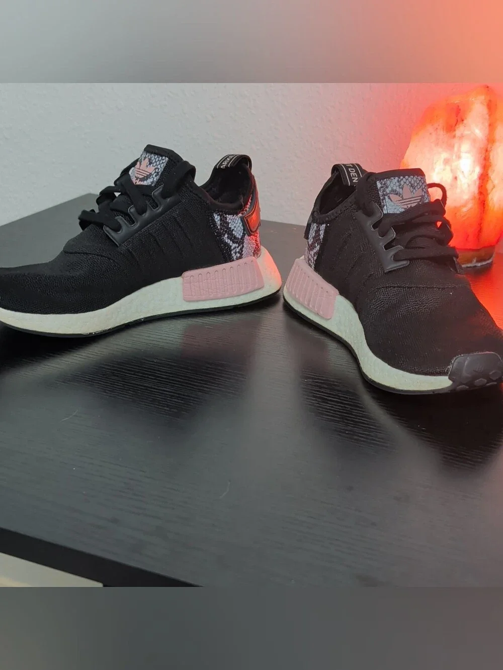 adidas Black Sneakers with Pink Highlights